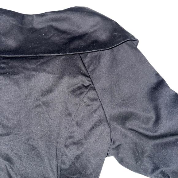 Vintage Black Portrait Collar Cropped Short Sleeve Jacket Blazer Zebra Lined SZ6 - Picture 10 of 13